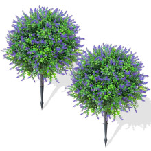 Piquets de lavande artificiels jumeaux, buissons-Violet