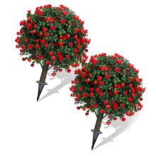 2PC buissons de lavande frauduleux réalistes polyéthylène-Rouge