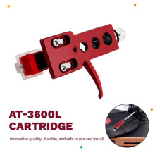 Red Turntable Headshell with AT-3600L Magnetic Cartridge Stylus Pre-Mounted for LP Vinyl Record Player Platters B