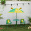 Kindergartenmöbelset mit Tisch, Stühlen und Sonnenschirm, Grün/Gelb 4