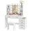 Ensemble coiffeuse avec miroir LED, tabouret et rangement 2