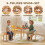 Kindertisch- und Stuhlset mit Aufbewahrungstasche, Blumendesign 6