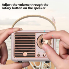 Retro Bluetooth Speaker - Portable Wireless Stereo with Rich Bass for Teens & Women
