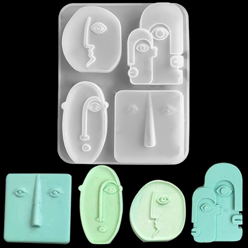 Epoxy Resin Candle Mould 3D Human Face Candle Mold Silicone 2