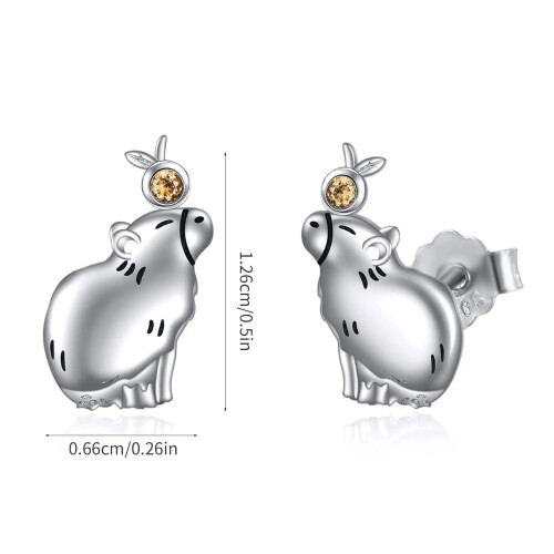 Chic Capybara Earrings Accesssory Fashionable Ear-Silver Plated 2