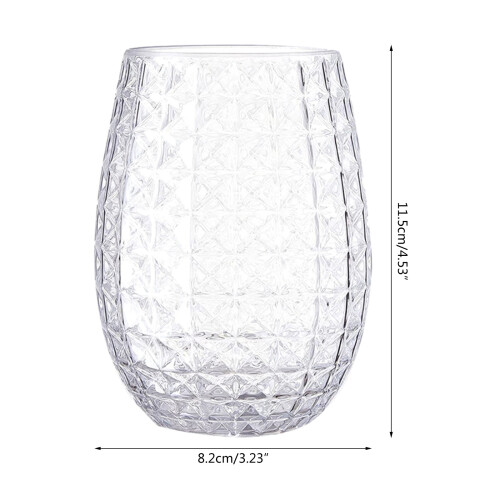 Bruchsicherer Kunststoff, kurzer Weinbecher, Ananas-Trinkglas, 2