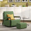 SoBuy Fauteuil lounge velours côtelé vert pliable 2