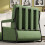 SoBuy Fauteuil lounge velours côtelé vert pliable 6