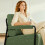 SoBuy Fauteuil lounge velours côtelé vert pliable 4