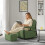 SoBuy Fauteuil lounge velours côtelé vert pliable 16
