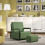 SoBuy Fauteuil lounge velours côtelé vert pliable 12