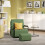 SoBuy Fauteuil lounge velours côtelé vert pliable 13