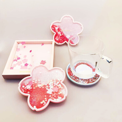 Plastic Beker Placemats Leuke Drijfzand Glitter Onderzetters-2 1