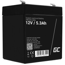 Green Cell 12V 5.3Ah Vrla-batteri för larm, kassaregister och leksaker