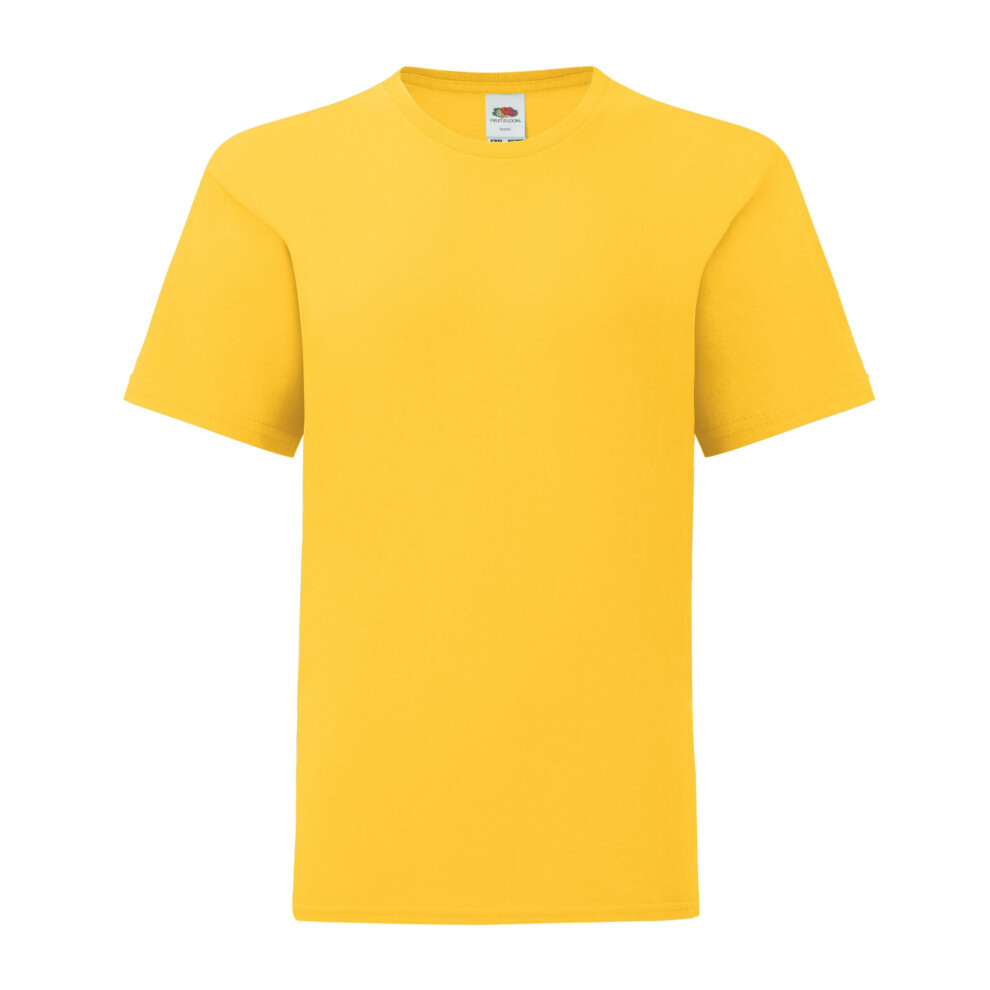 Fruit Of The Loom (9-11 Years, Sunflower) Childrens/Kids Iconic 150 T-Shirt