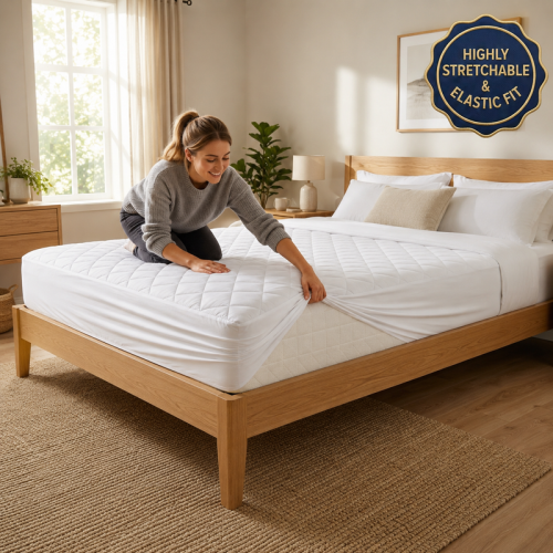 (Single, 1 Bed Pack) Quilted Mattress Protector 40cm Extra Deep | Soft Microfiber Polyester Filled Comfort Bed Protector 1