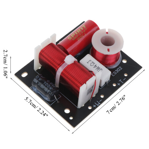 2 Ways Audio Speaker Crossover Treble+Bass Frequency Divider 1