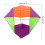 Cerf-volant coloré en forme de boîte de Cube souple,-Vert violet 2
