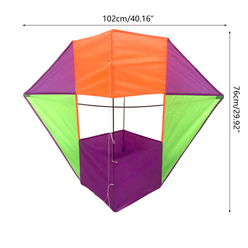 Cerf-volant coloré en forme de boîte de Cube souple,-Vert violet 1