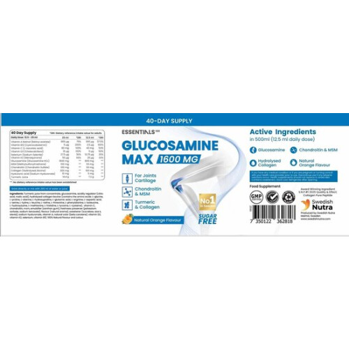 Swedish Nutra Essential Glucosamine MAX met collageen en MSM 1