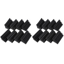 Nuevo paquete de 16,6 x 4,6 x 9,5 pulgadas Espuma de pared acustica negra de la trampa baja del aislamiento de la insonorizacion (16 piezas, negro)