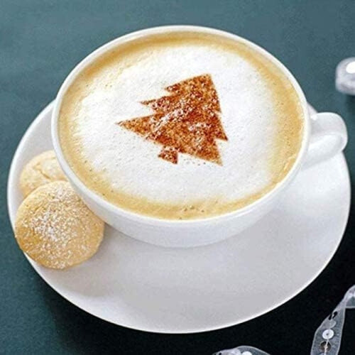 16 Pcs Foam Latte Art Stencils for Latte Cappuccino Coffee Decorating Tools 2