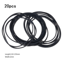 20x Mix Cassette Tape Machine Belts Assorted-Black 110-145mm