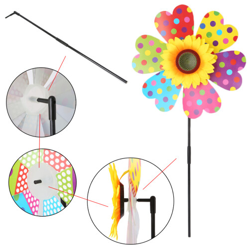 Bunte 3D-Spinner-Windmühle, bunter Erdspieß,-Mehrfach 2