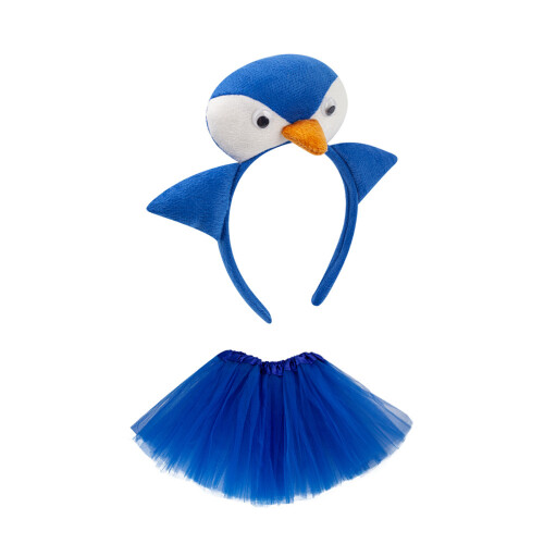 Pinguin-Kostüm-Set, 3D-Pinguin-Stirnband,-Blauer Pinguin