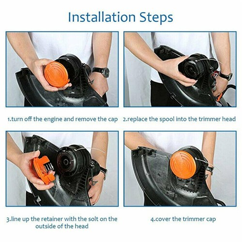 Replacement Trimmer Spool & Line Strimmer +Cap For Grass Trimmer 6Pcs UK Stocks 2