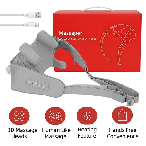 360Â Rotating Balls Neck Massager with Heating Function 3 Speed Shiatsu Massager 2