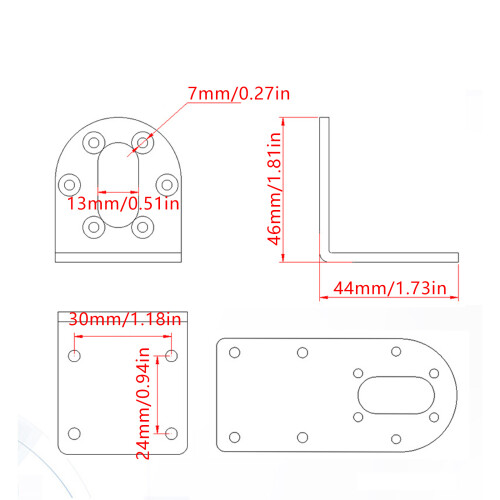 Axes excentriques solides de 37mm, cadre de moteur à engrenages, 2