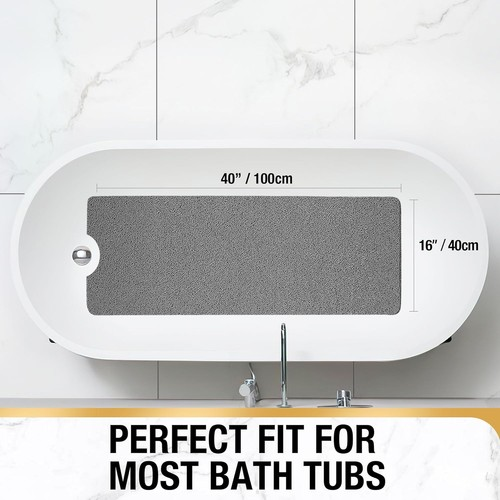 Anti Mould Shower Mat 40*100cm Rectangle Shower Mat Comfortable Durable Flexible 2