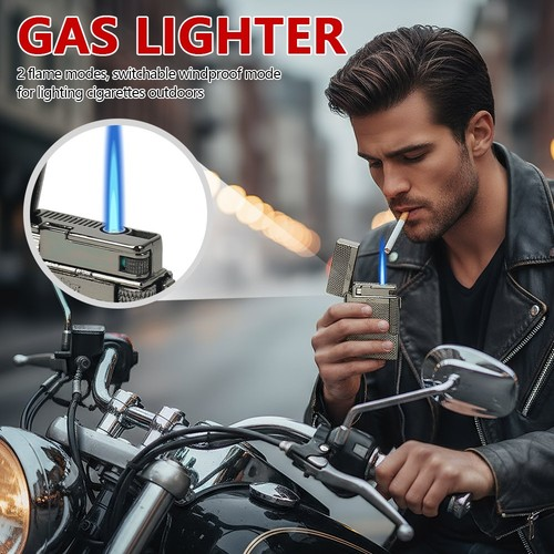 Refillable Jet Flame Lighter Windproof Blue Flame Metal Construction Ideal Gift 2
