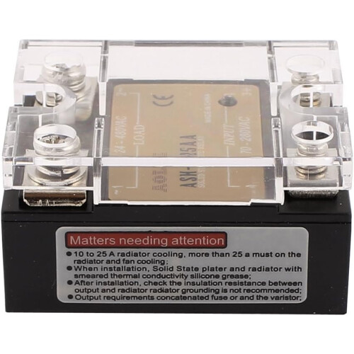 ASH-25AA 70-280VAC to 24-480VAC 25A Single Phase Solid State Relay AC-AC Relay 2