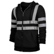 (XL, Black) Safety Work Coat with Men's Hoodie and Sweatshirt Outfit