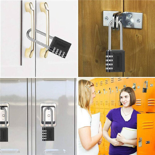 6 Pack Outdoor Combination Padlock Long Shackle Lock 6.5cm Shackle Waterproof 4 Digit Resettable Combination Lock 1