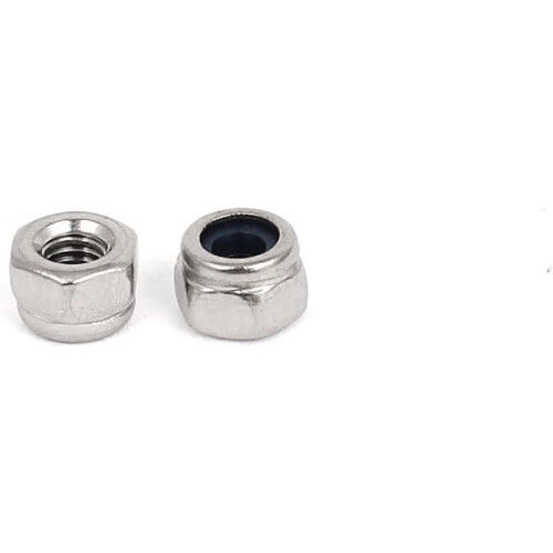 M3 x 0.5mm 304 Stainless Steel Nylon Insert Hex Lock Nuts 50pcs 1