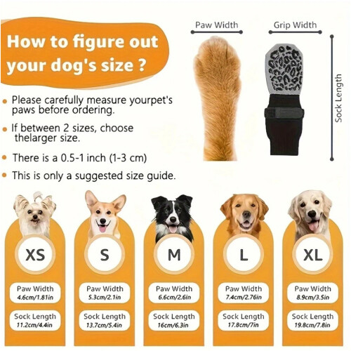 Chaussettes pour chien avec sangles anti-mastication,-S 1