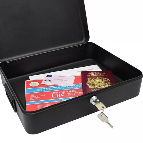 Security Lock Box Fireproof Large Chest Cash Safe Keys Document Home Office Box 2