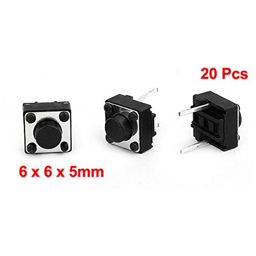 20Pcs 2 Pin Momentary Panel PCB Mount Push Button SPST Tact Switch 6x6x5 mm 2