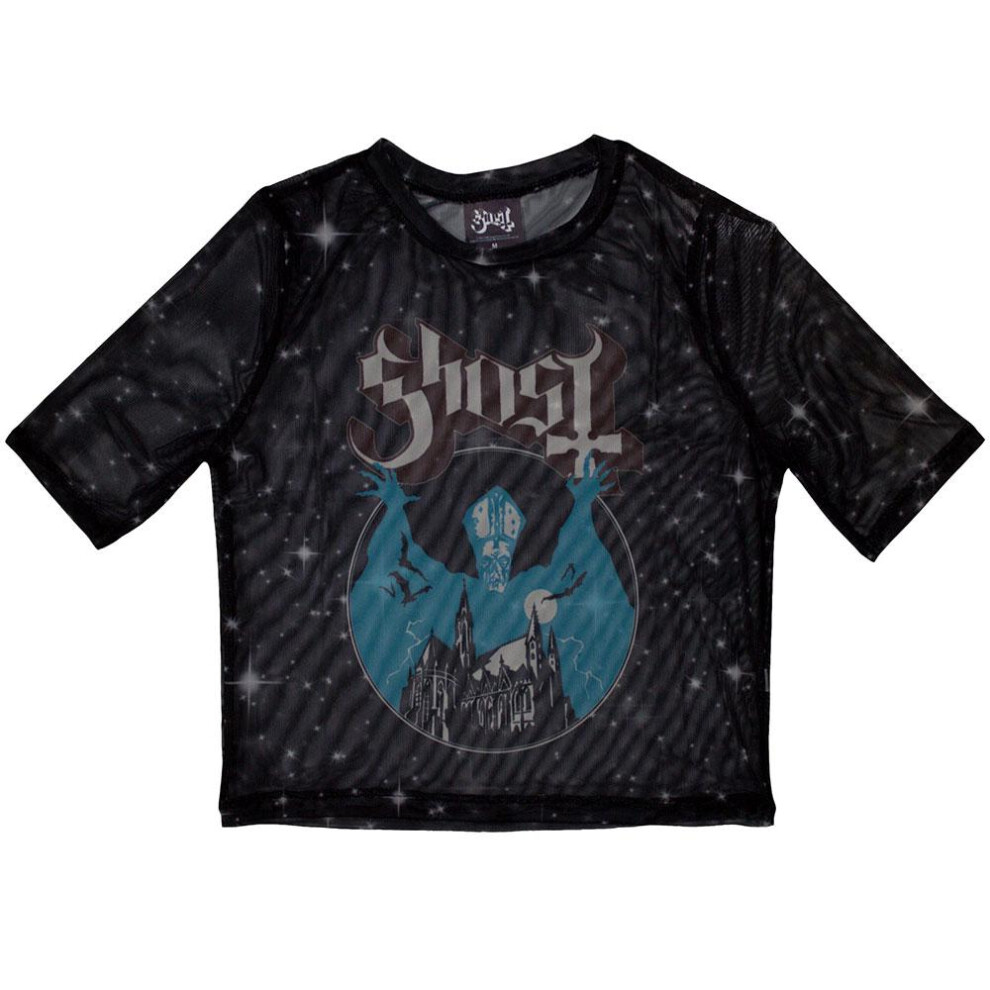 Ghost (12 Uk, Black) Womens/Ladies Opus Mesh Crop Top