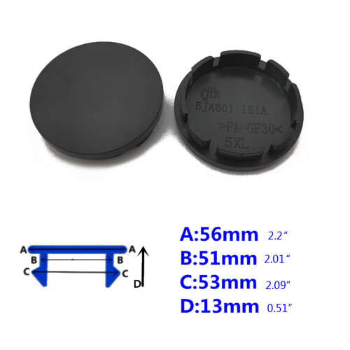 4 Teile/satz Schwarz/Silber 56mm Universal Auto Rad für-Silber 2