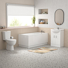 Bathroom Suite 1500mm Bathtub With Panel, Vanity and Toilet With Bath Filler