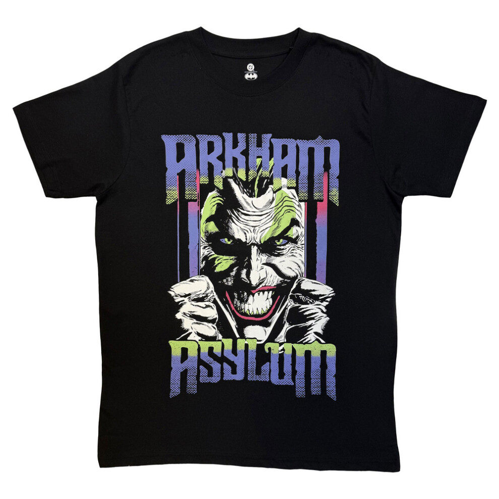 Dc Comics (L, Black) Unisex Adult Arkham Asylum The Joker T-Shirt