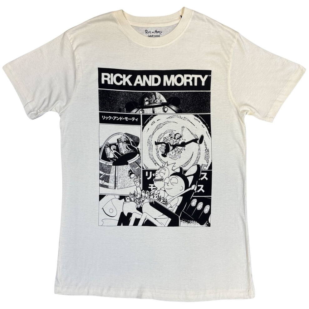 Rick And Morty (M, Natural) Unisex Adult Collage T-Shirt