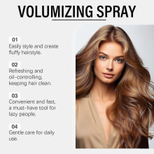 Volumizing Hair Spray with Oil-Removing & Collagen - Long-Lasting Fluffy, Fresh Hair Spray for All Hair Types, Easy Application, Instant Root Lift & S