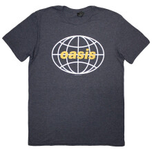 (S, Navy Blue) Oasis Unisex Adult Globe Logo T-Shirt