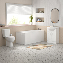 Bathroom Suite 1600mm Bathtub With Panel, Vanity and Toilet With Taps
