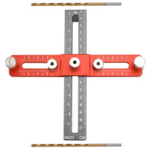 Handle Punching Positioner, Drawer Cabinet Door Handle Installation Aids Woodworking Hole Cutting Tool Orange + Gray